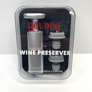Houdini Wine Preserver Vacuum Pump with 2 Stoppers- NEW